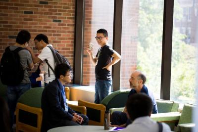 Coffee breaks are great for additional conversation about materials research.