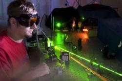 User with laser