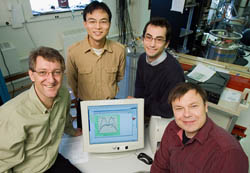 (l-r) Prof. Goldbart, Wei, Pekker, Prof. Bezryadin 