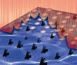At absolute zero, unconventional superconductivity--formed by electron pairs dancing at the surface of an electron sea--hides a background of antiferromagnetism. Applying a magnetic field reveals magnetism coexisting with superconducting electron partners.