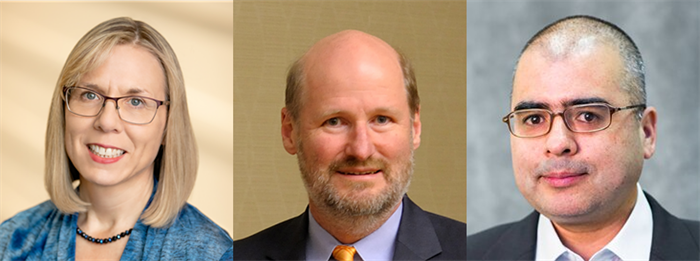 Headshots of three professors