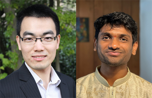 Yingjie Zhang (left), U. of I. materials science & engineering professor and project lead, and Lalith Bonagiri (right), Zhang group graduate student and lead author